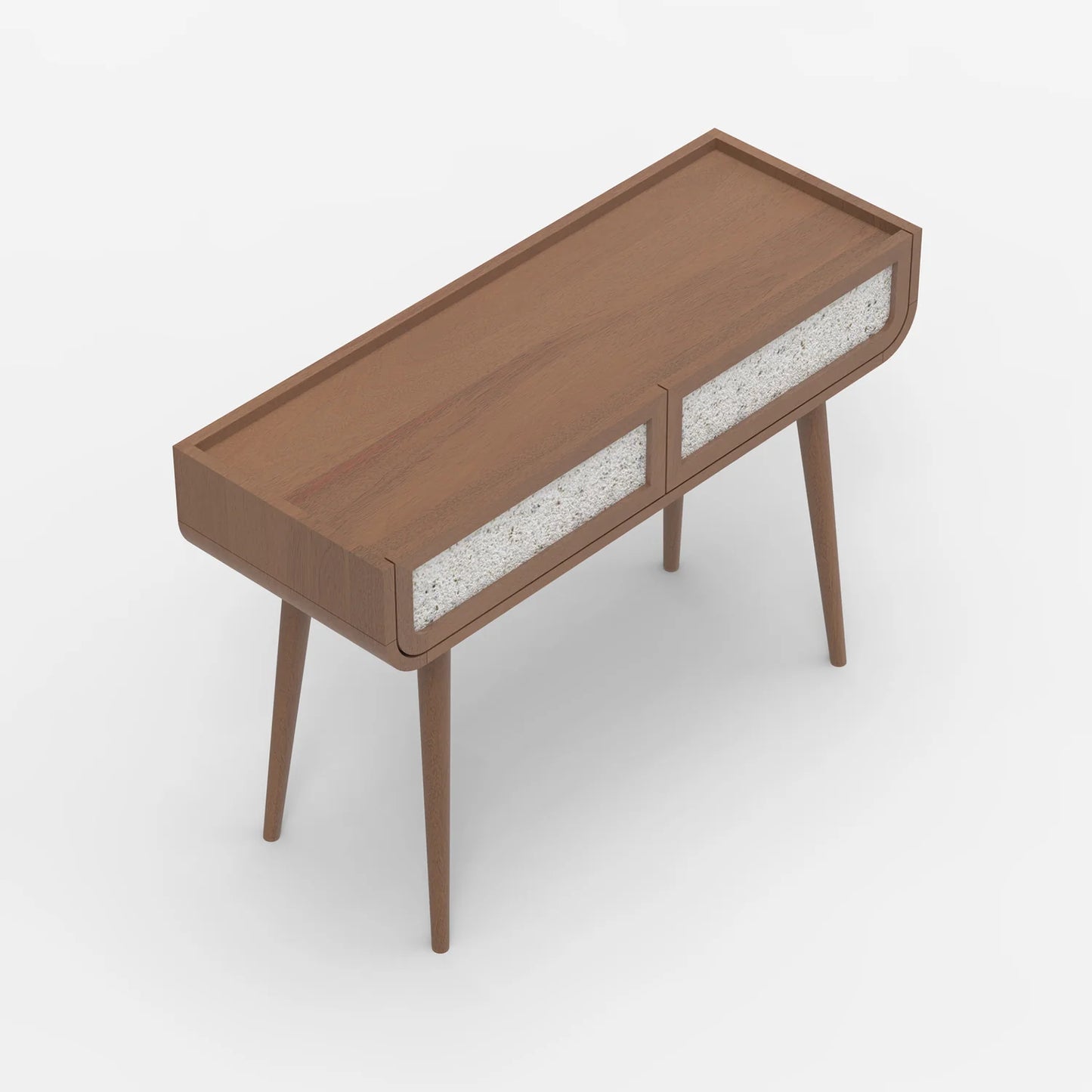 Oxy Two Drawer Console , Walnut