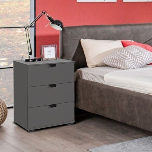 Kendale Grey 3 Drawer Bedside Table