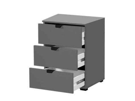 Kendale Grey 3 Drawer Bedside Table