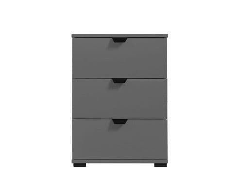 Kendale Grey 3 Drawer Bedside Table