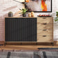 Kaplan Artisan Oak Effect And Black Sideboard