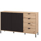 Kaplan Artisan Oak Effect And Black Sideboard