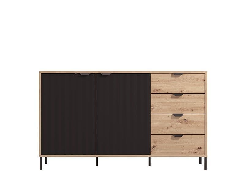 Kaplan Artisan Oak Effect And Black Sideboard