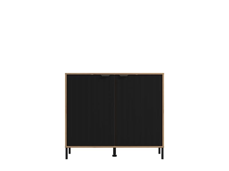 Kaplan Artisan Oak Effect And Black Small Sideboard