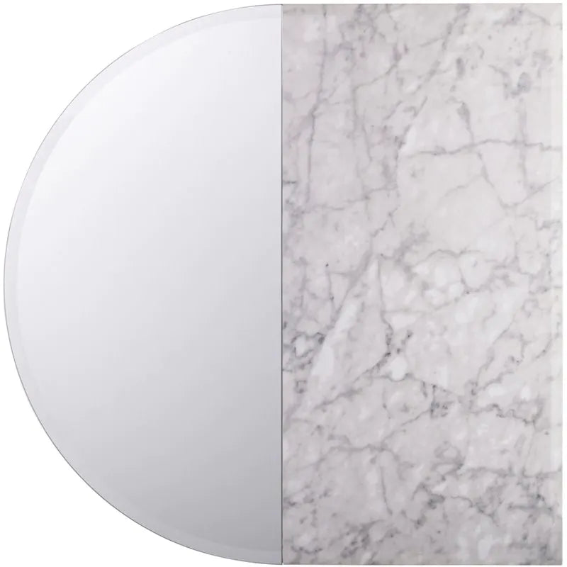 SEI Furniture Bowers 32" Arch Faux Marble Decorative Mirror in White