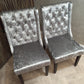 Set of Two Rosdorf Park Cooley Upholstered Dining Chairs in Silver