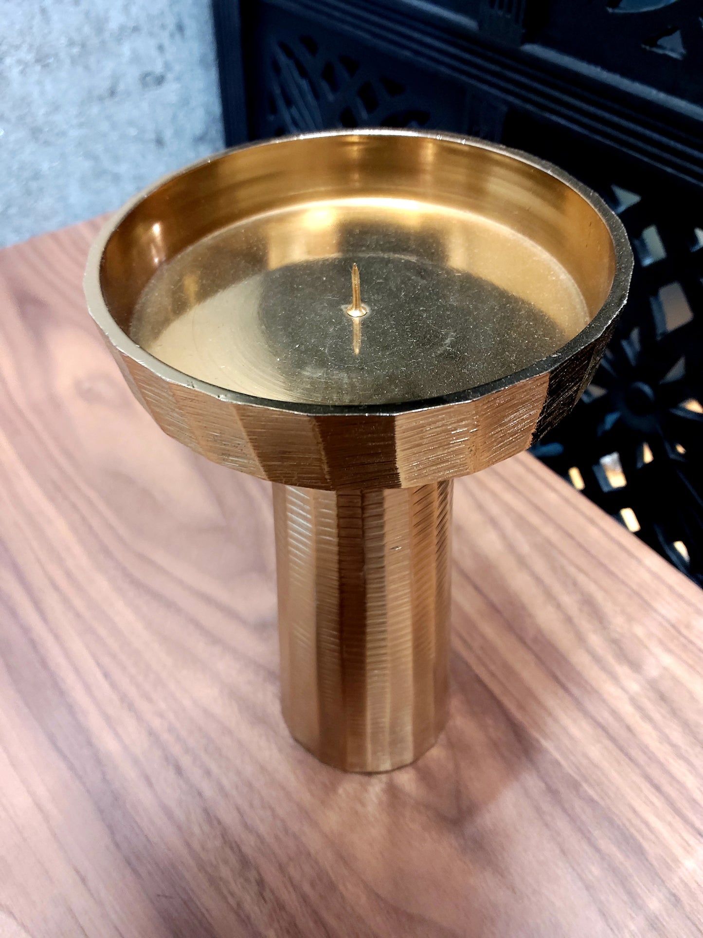 Room Perfected Small Gold Candle Holder