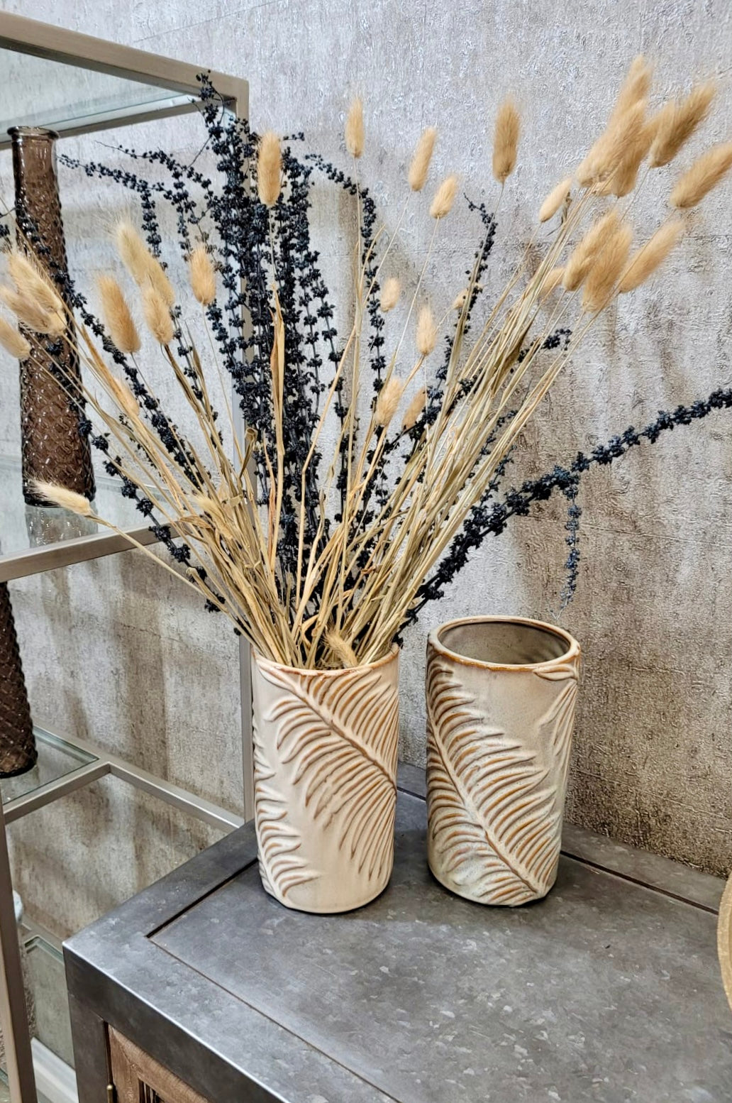 Pair of Leaf Design Vases